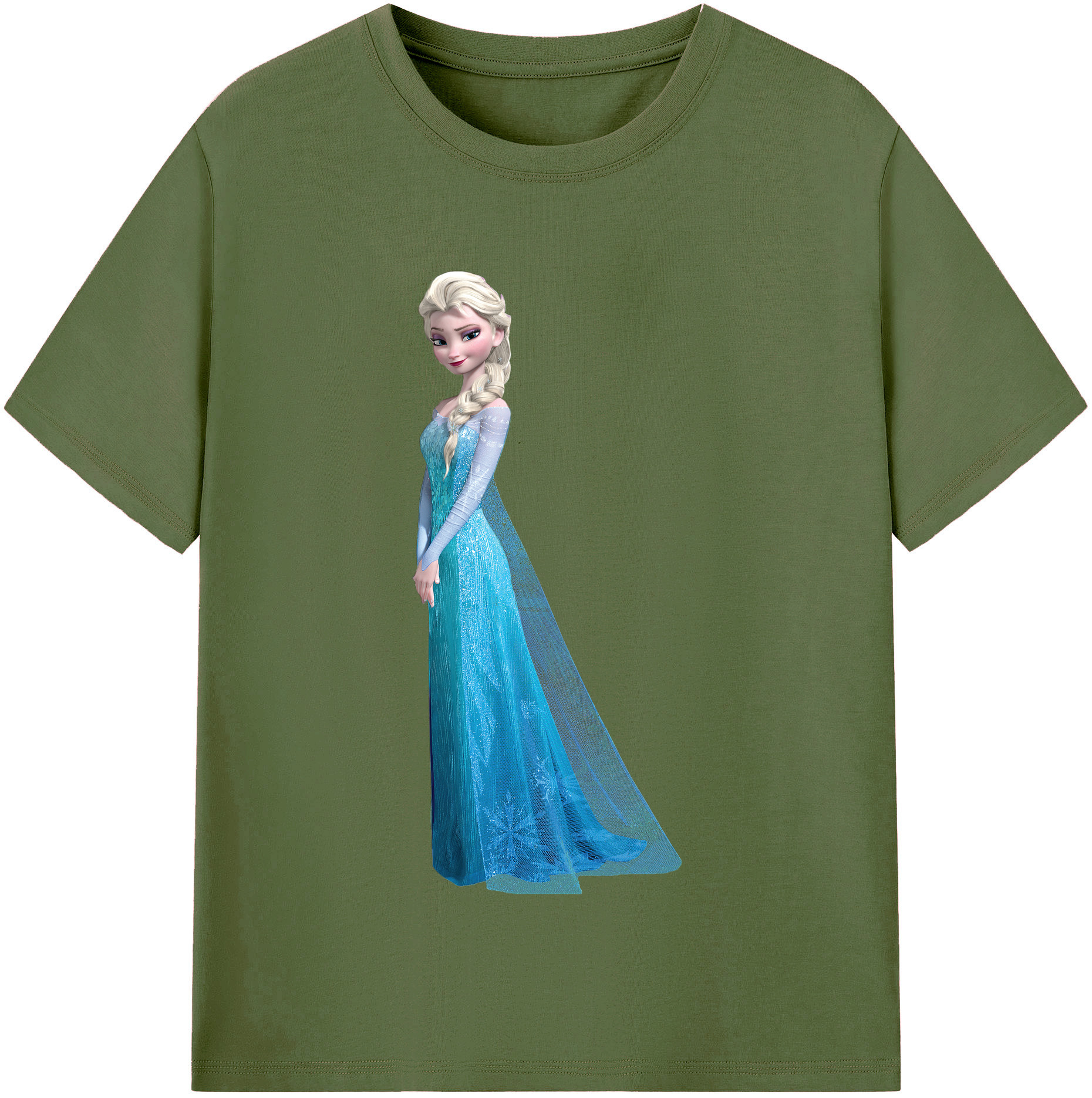（画像用） アナと雪の女王 アンナ エルサ Frozen Anna Elsa 綿100％半袖Tシャツ（フロントプリント）